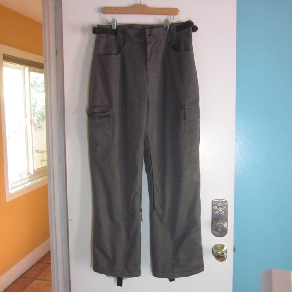 Helix Snowboard Pants Gray Insulated Snow Gear Fits Mens Size S Womens Size M